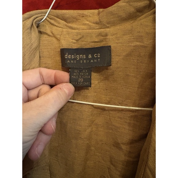 Lane Bryant Design & Co Linen Khaki Dress Sz 20, CB#43 - Picture 2 of 5